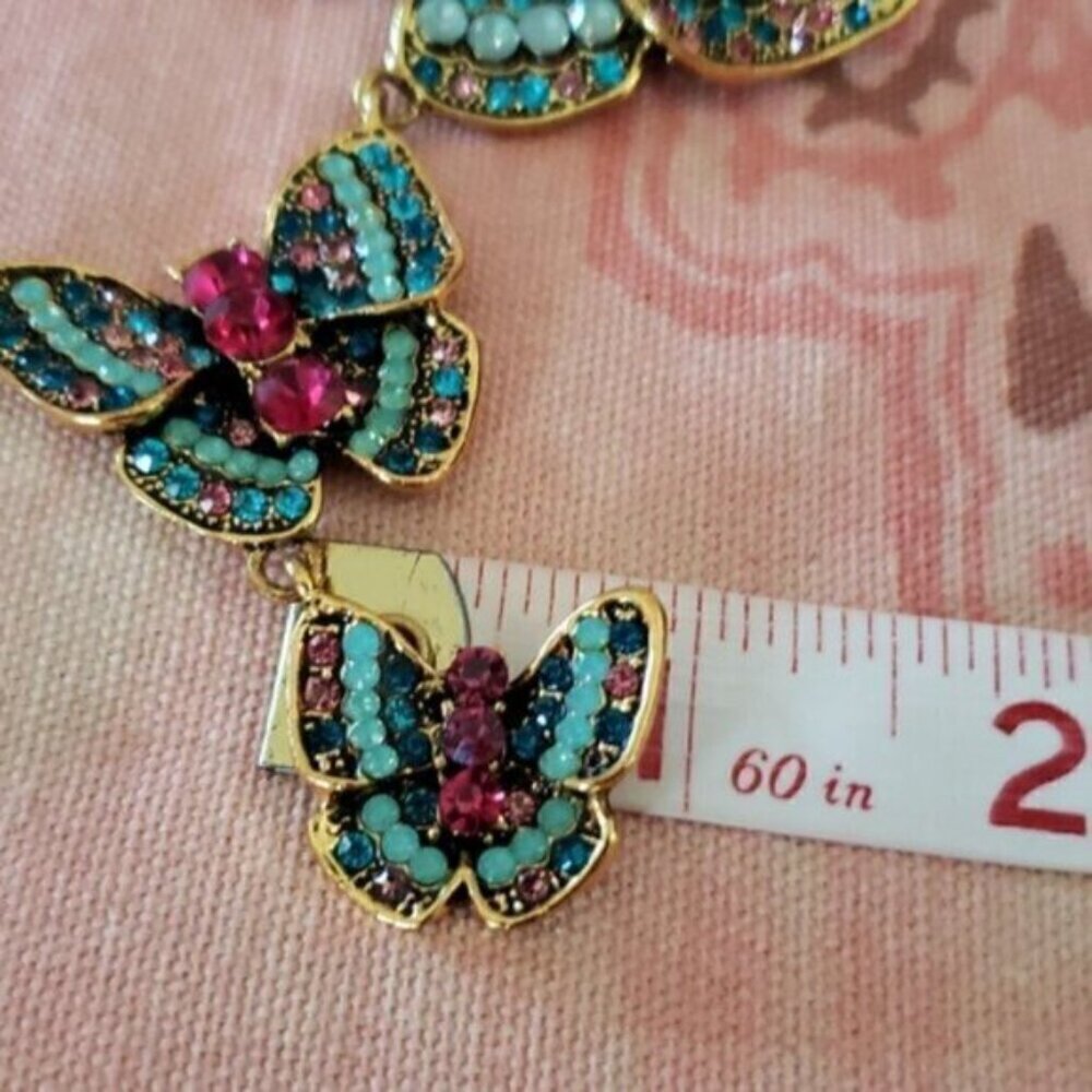 Large Butterfly Corsage Rhinestone Brooch Butterflies Butterfly Pin - Picture 11 of 13